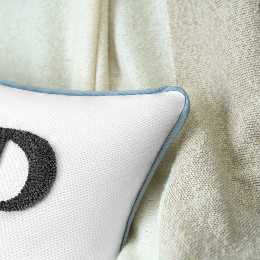 Custom Punch Needle Zip Code Pillow with Border, Soft Cotton Fabric,Housewarming