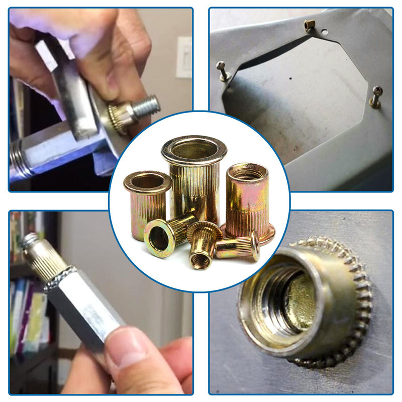 1450PC Rivet Nuts - Rivnut Gun Nut Setter Thread Setting Nutsert Tool Metric/SAE