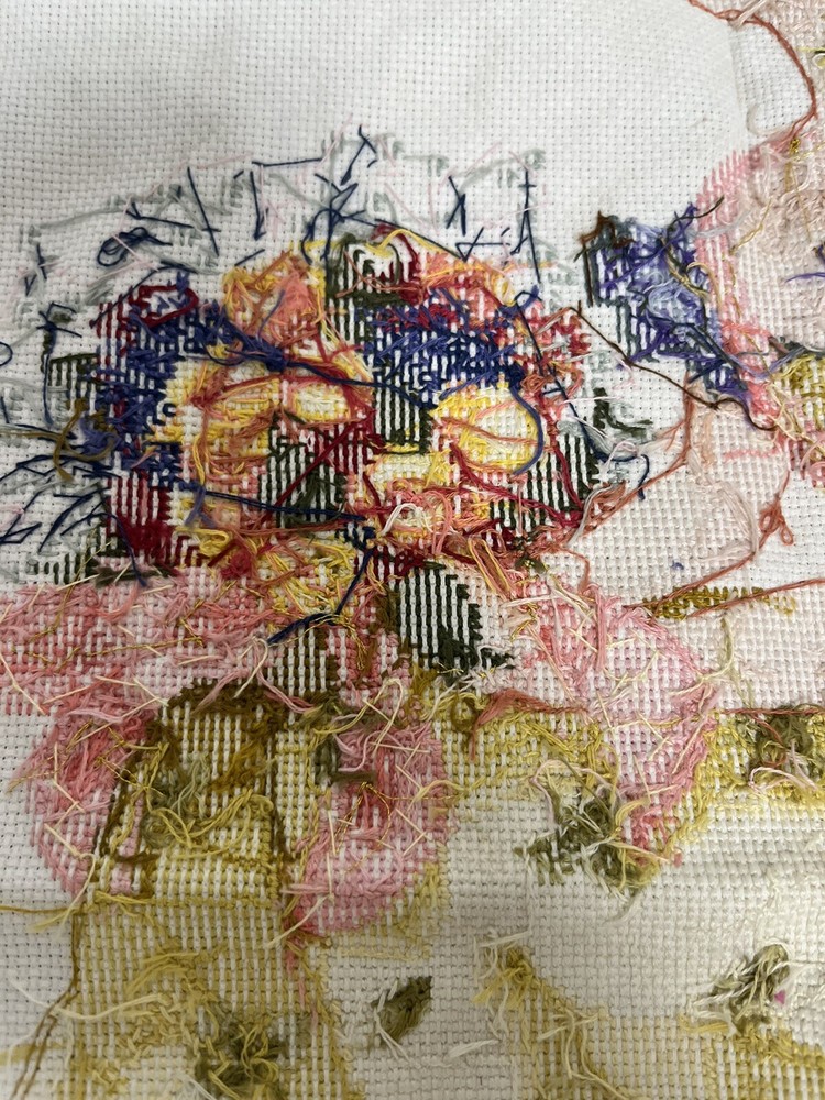 completed finished cross stitch Spring Queen 12''x 19'' Unframed NEW