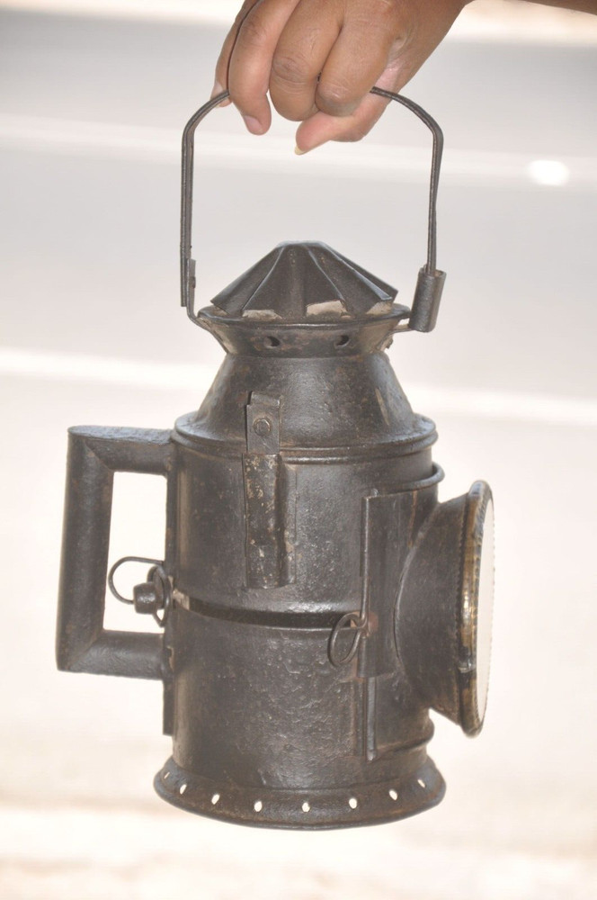 Vintage Iron Solid Big Handcrafted Candle Lamp,Collectible