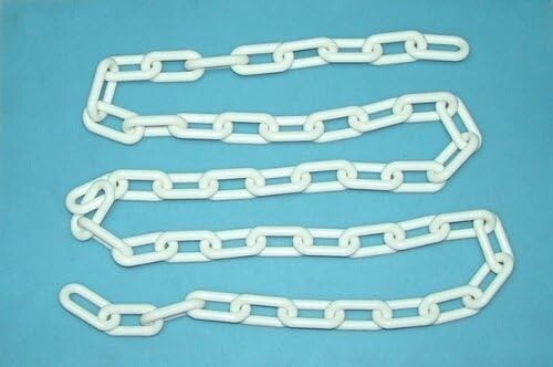 Plastic White Chain Links for Crowd Control/Halloween/Prop Chains, etc (16 Ft.)
