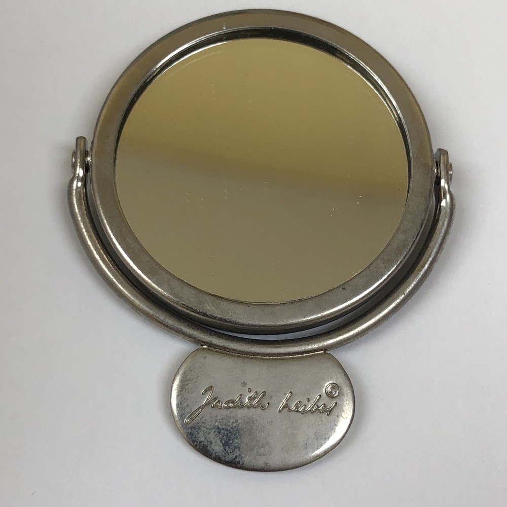 JUDITH LEIBER Silvertone Hand Mirror