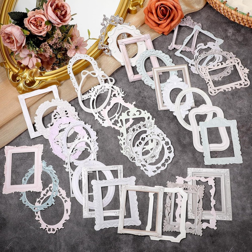 40 Pcs Scrapbook Frames,Junk Journal Stickers,Scrapbook Colorful