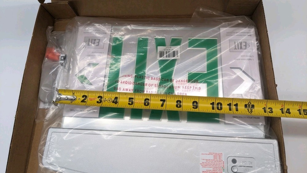 CREE Lighting C-LITE C-EE-A-EX-ELDF-GRN-BB-ST 13" LED Lighted Exit Sign - Clear