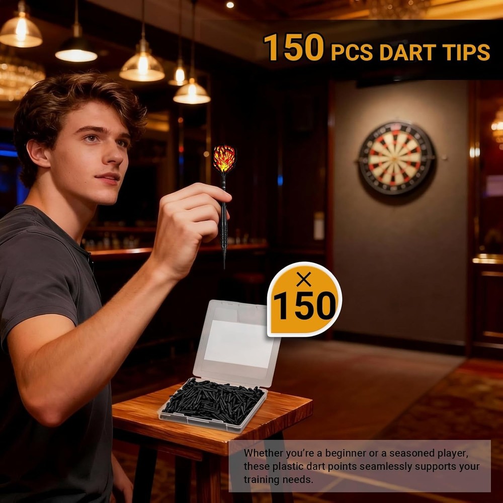 150-Pack Soft Tip Dart Points - 2BA Thread Accessories for All Players
