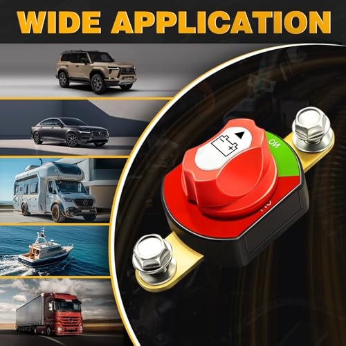 Side Post Battery Disconnect Switch 12V-48V 300A Battery Power Isolator Cut