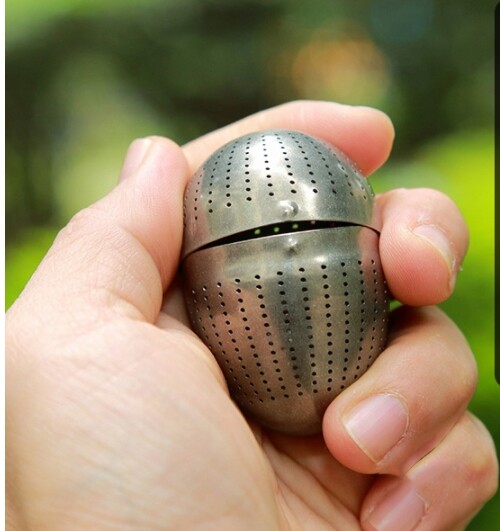 1 PC Small Pure Titanium Creative Egg Shape Tea Strainer Filter EDC Multi Tool