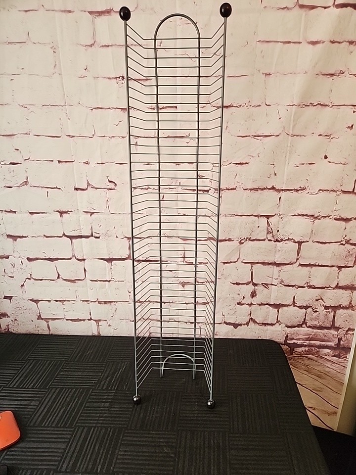 Wire DVD Tower Storage Rack Holds 45 DVDs 38” Tall