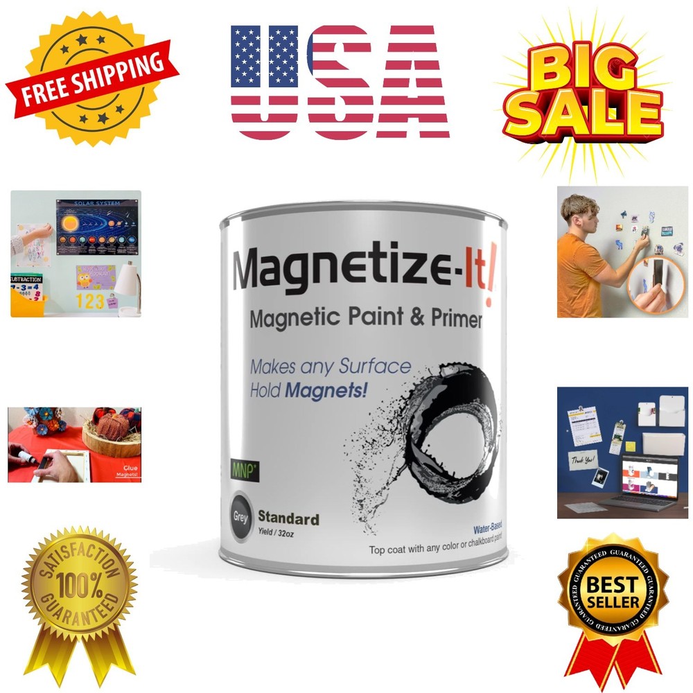 Magnetic Paint & Primer Water Based – Standard Yield 32oz,