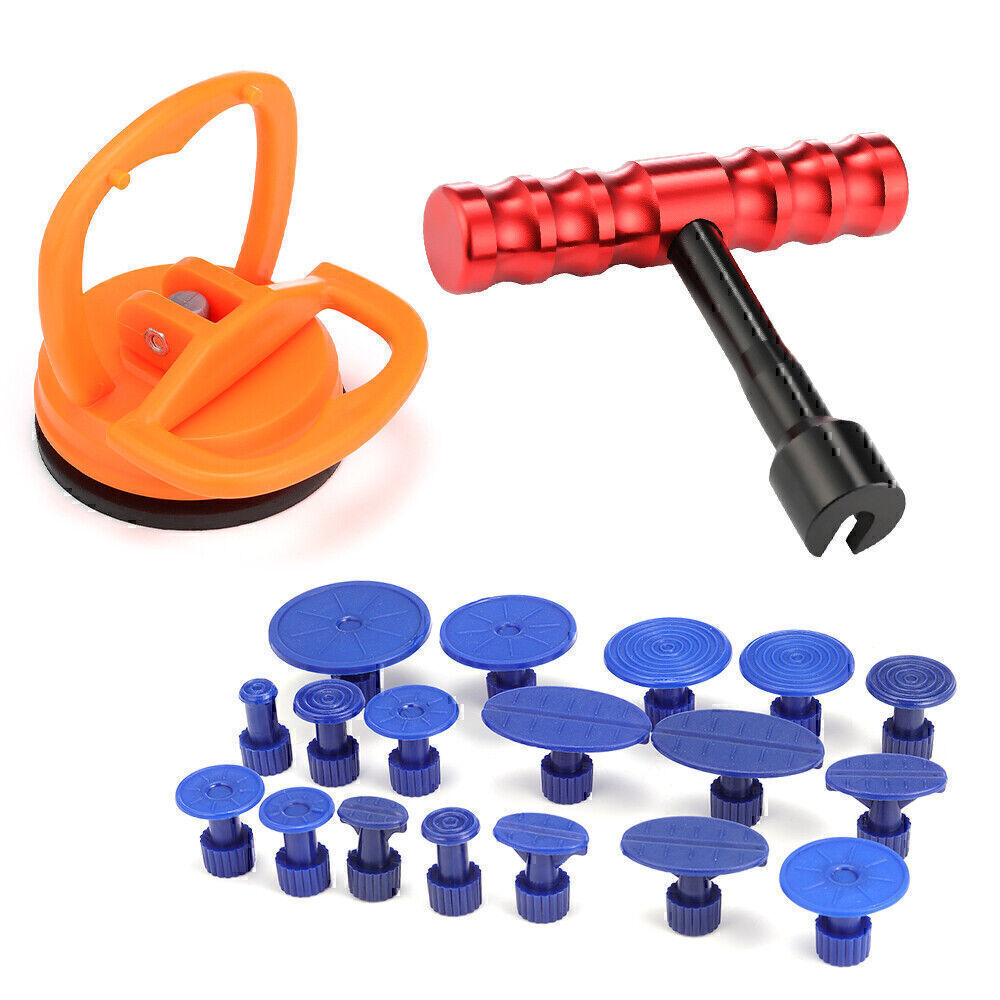 T-Bar Paintless Slide Hammer Dent Puller Repair Tool Removal Pulling Tabs Kit US