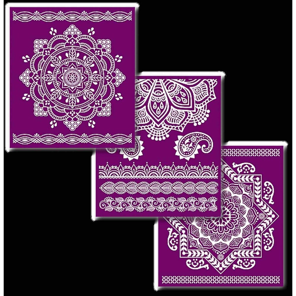 Mandala Silkscreen Stencil 3 in one 8"x10"
