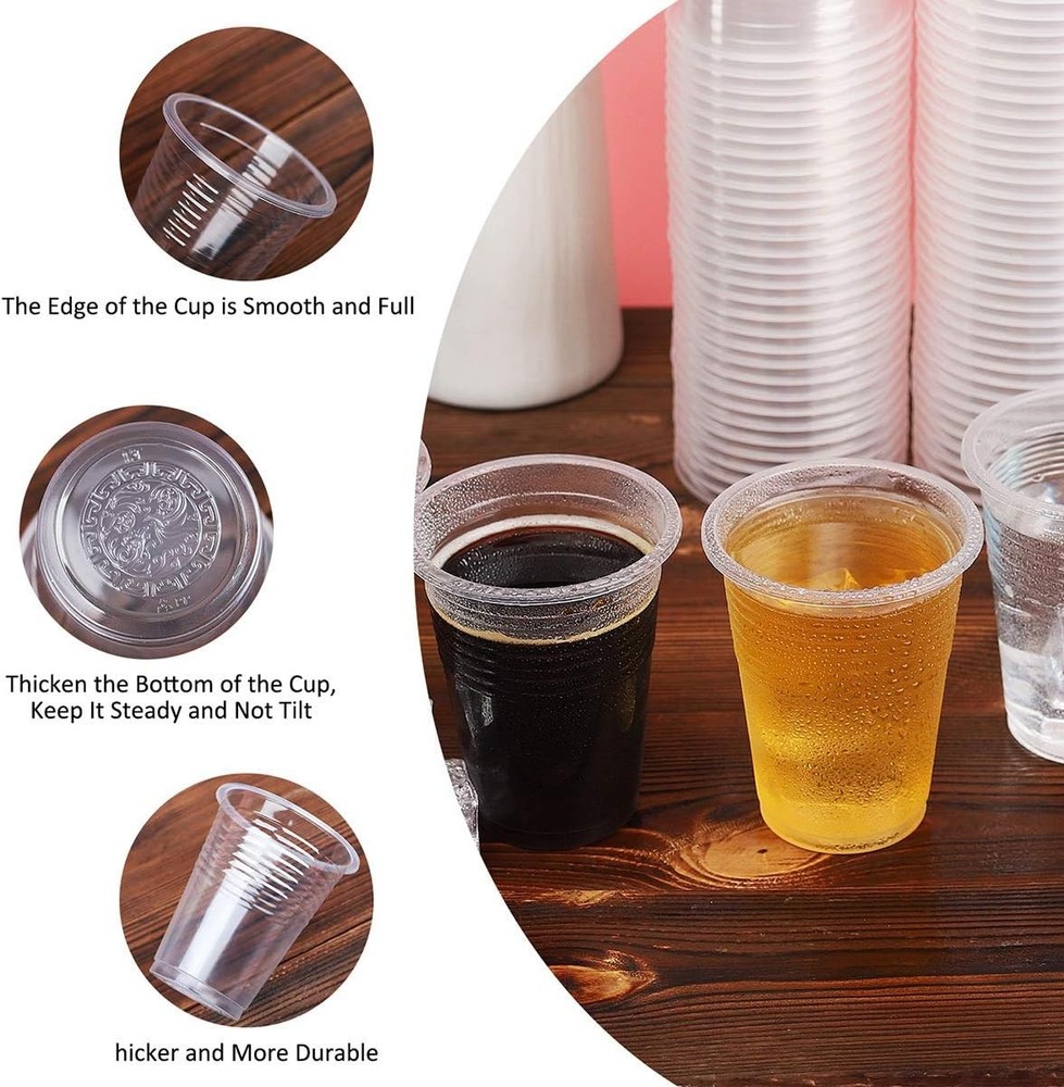 100 Pack Plastic Cups Plastic Clear 8 Oz BPA FREE