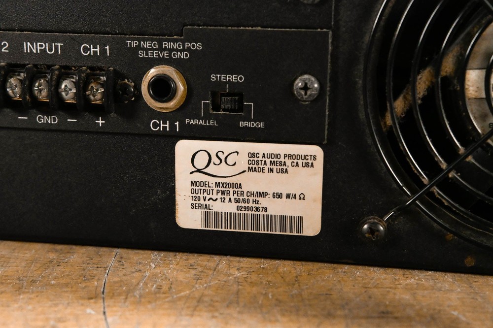 QSC MX 2000a Two-Channel Power Amplifier CG01XTE