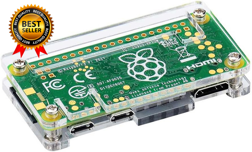 Raspberry Pi Zero Case Case for Raspberry Pi Zero 2 W with Heatsink HDMI Adapter