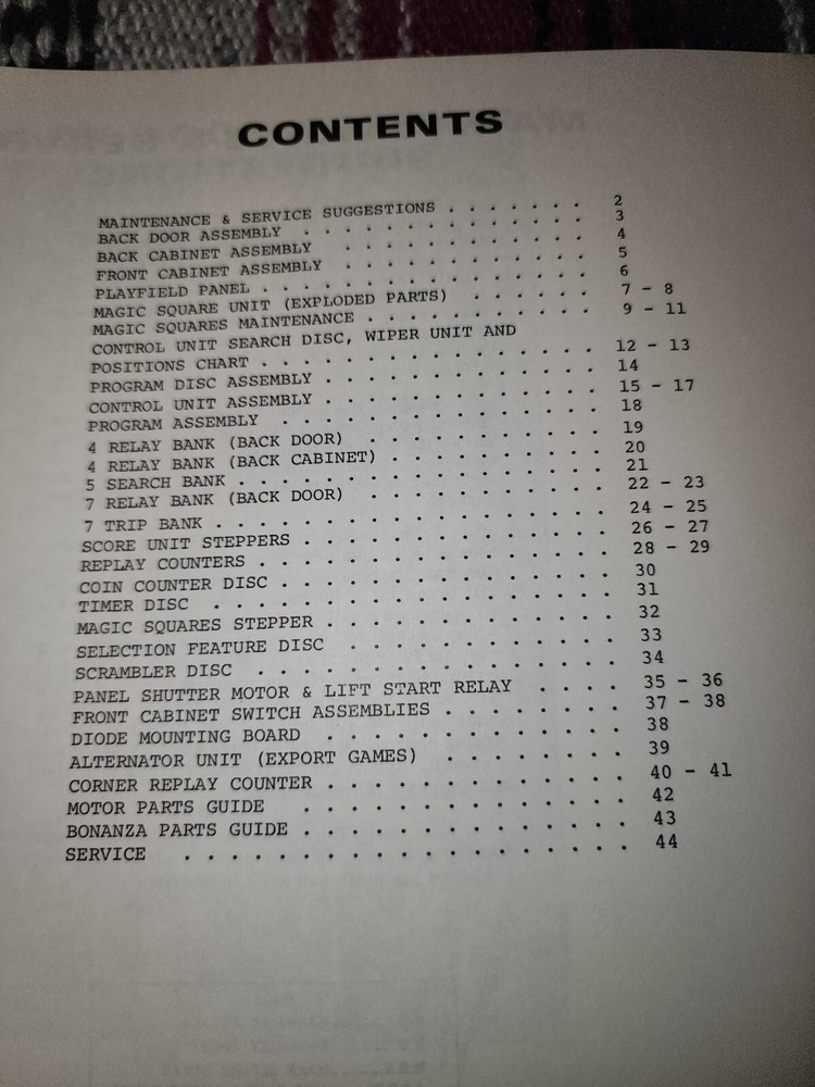 Bonanza Pinball Manual Bally