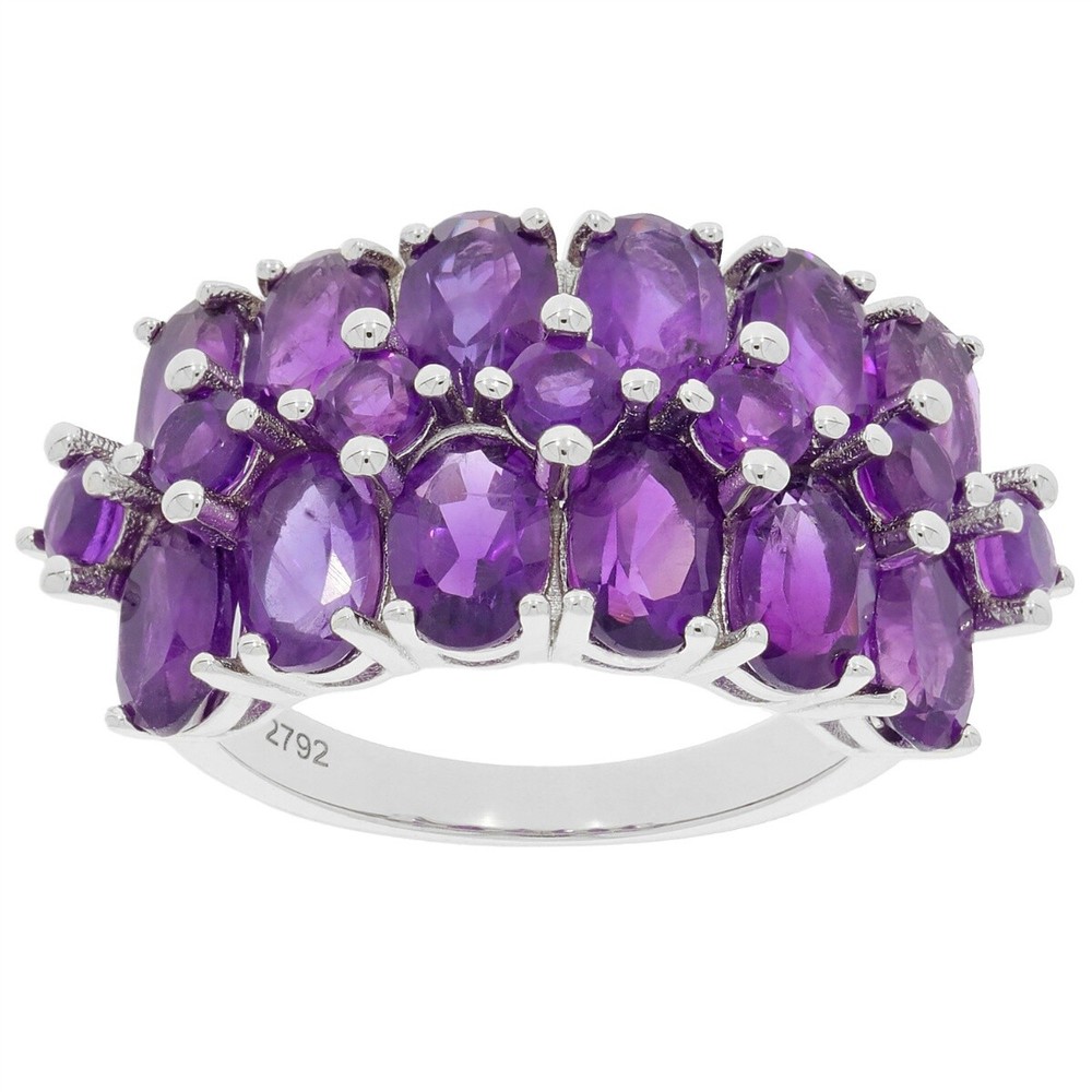 Sterling Silver Semi Mount Ring Setting Oval OV 6x4mm RD 3x3mm Triple Ring