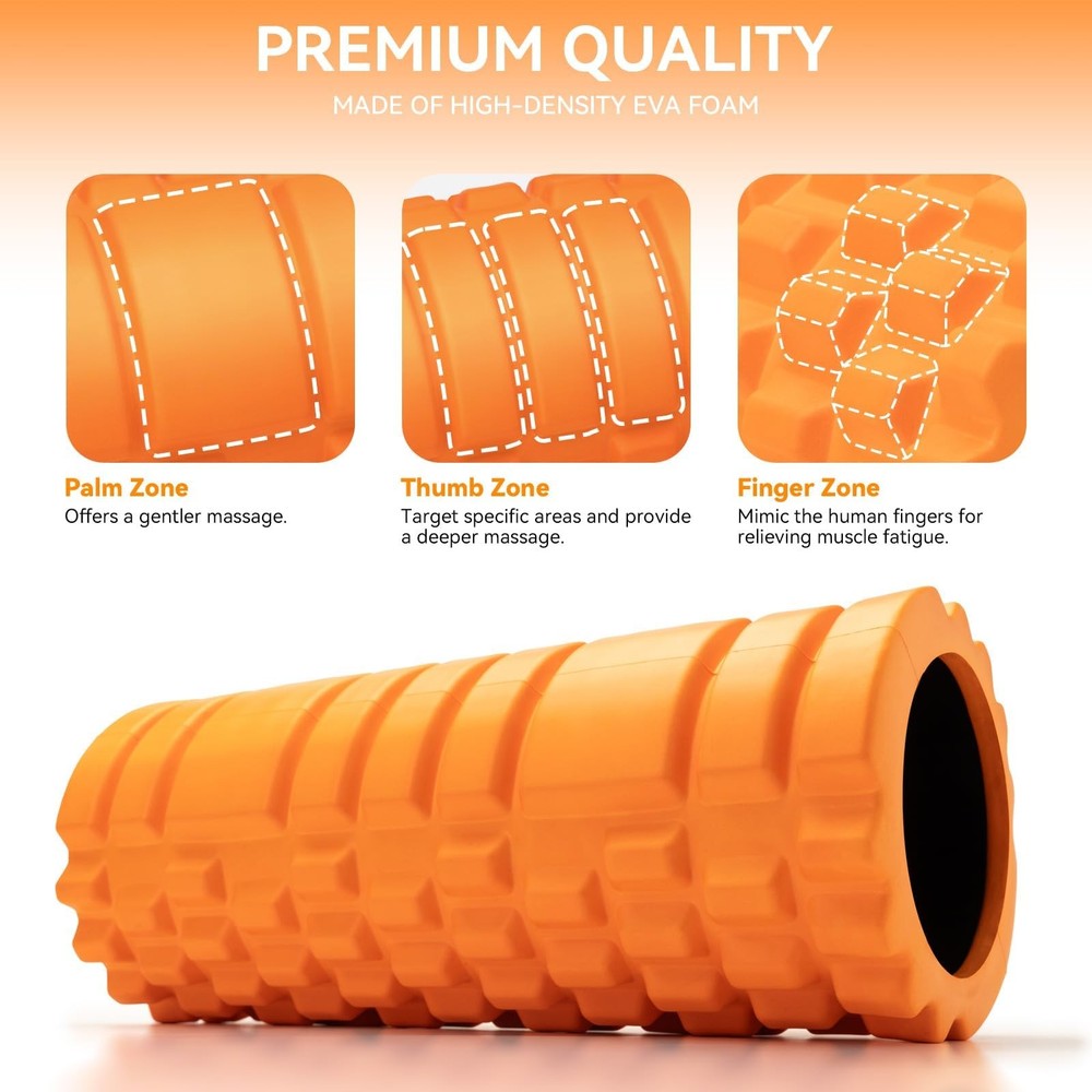 Foam Roller High Density 13" Patented Exercise Roller for Deep Tissue Muscle ...