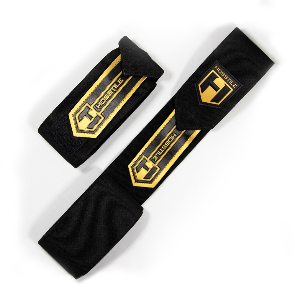 Heavy Duty Knee Wraps (Pair) – Stiff, Durable Cotton-Polyester Blend, Hook an...