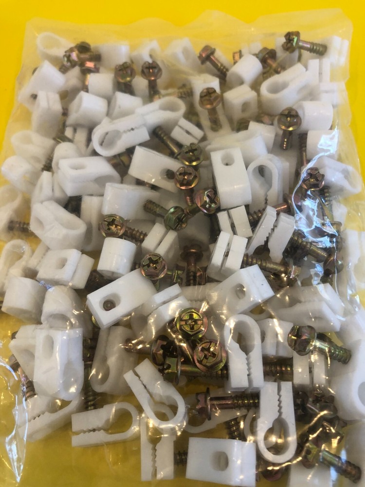 WCMSC-03840 Cable Clip White 100 Pieces Wire Clamps