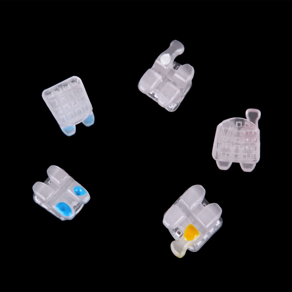 AZDENT Dental Orthodontic Ceramic Clear Brackets Braces Roth/MBT 022 Hooks 3-4-5