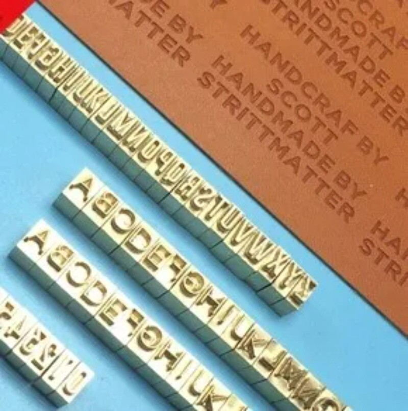 6mm Tall Copper Brass Alphabets Molds 52pcs Upper + Lower Case + Clamp Holder