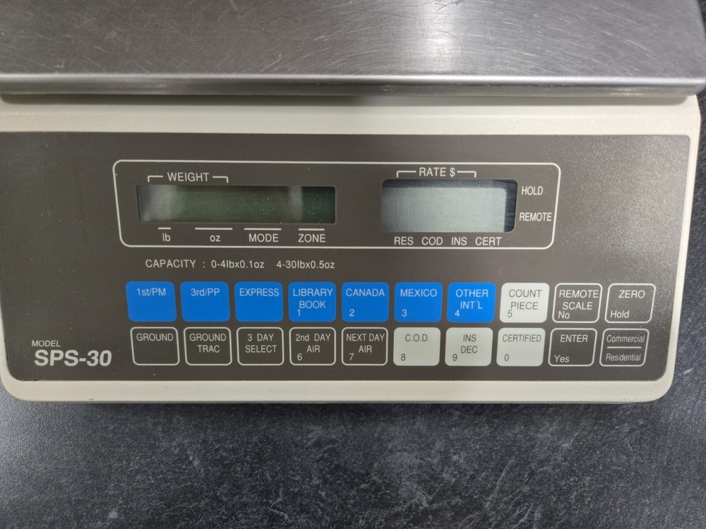 Transcell SPS-30 Digital Postal Shipping Mail Scale Weigh Packages