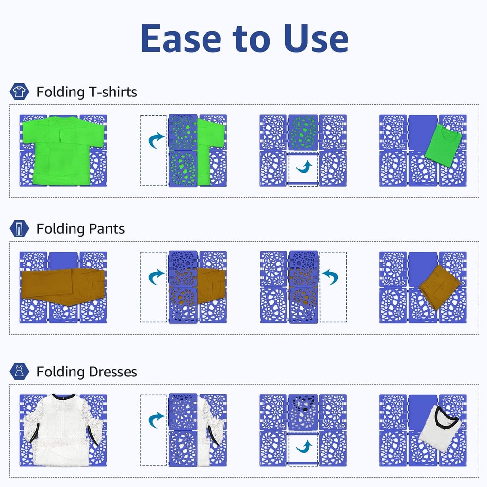 Blue Shirt Folder V2 Shirt Folding Board Clothes Folder Easy Fast Laundry