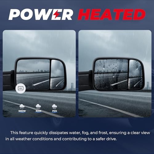 Left and Right Mirrors Compatible with 2002-2008 2003-2009 Black Turn Light