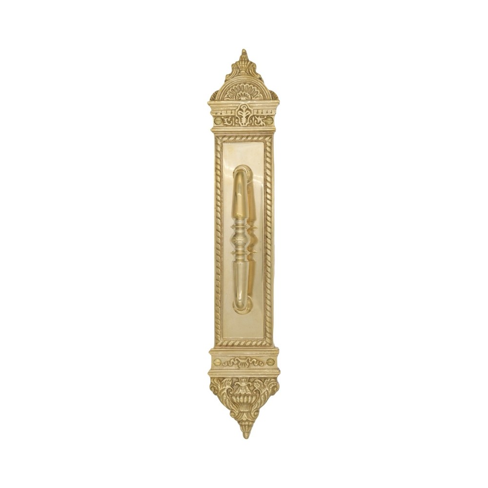Solid Brass Push and Pull Door Handle Set - The Fan - Polished Brass
