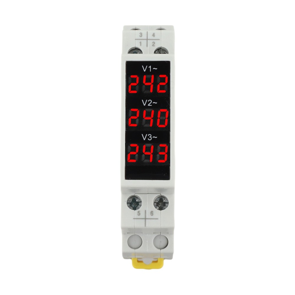 BV3R AC 50 500V Three Phase Digital Voltmeter For Din Rail Electrical Use