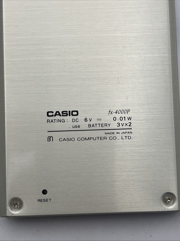 Casio FX-4000P Calculator with Case and Guide Untested NICE 1990's