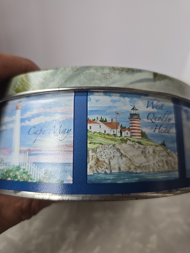 7" Lighthouse Cookie Tin.