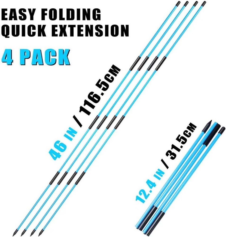 CHAMPKEY Premium Foldable 40" Golf Alignment Sticks 4 Pack - Posture Correction