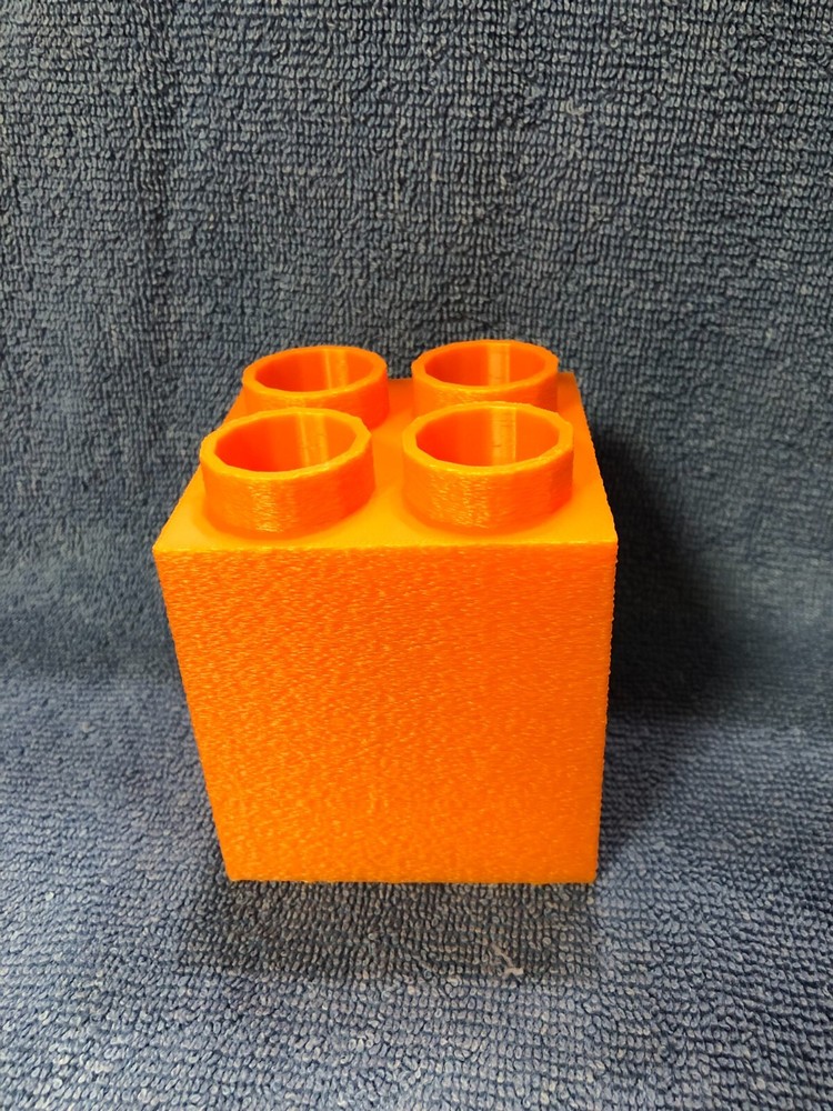 Building Block Toothbrush / Pen Holder Orange