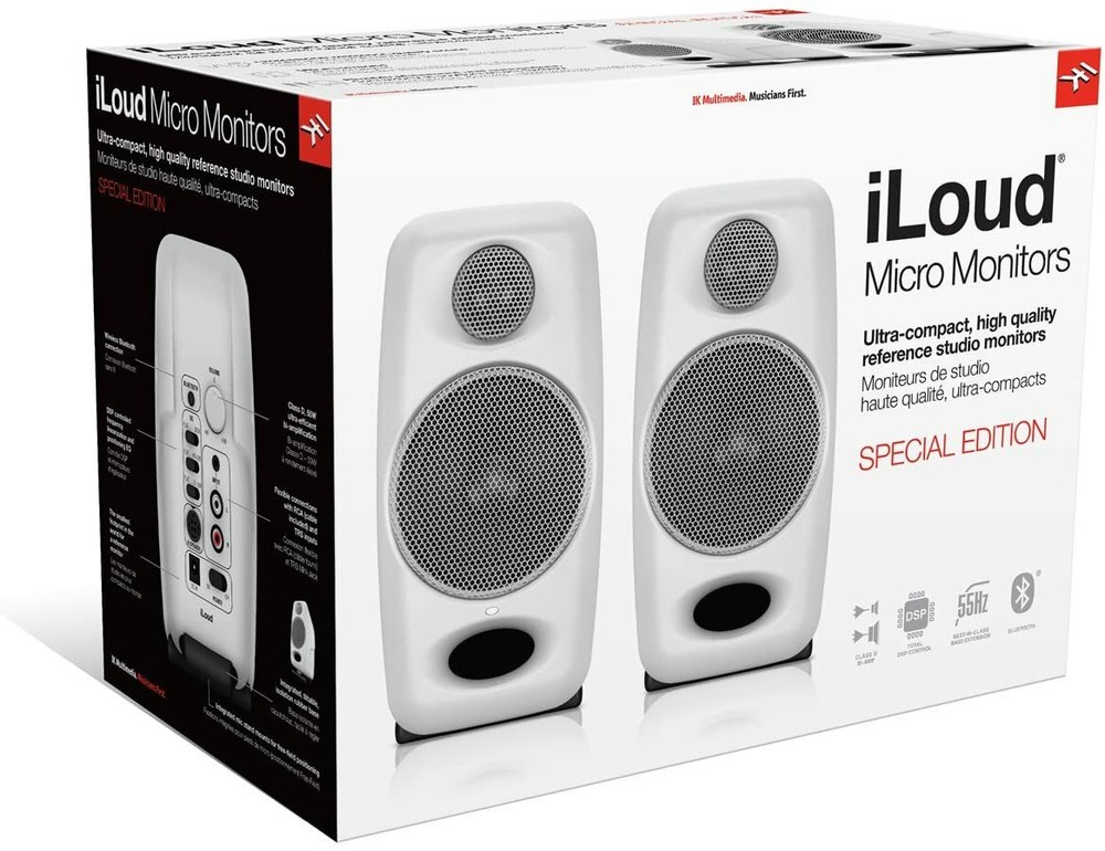 IK Multimedia iLoud Micro Monitor Bluetooth compact studio monitors (pair) White