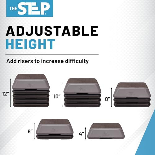 The Step Adjustable High Step Aerobic Platform with 4 Risers, Home Gym Workout E