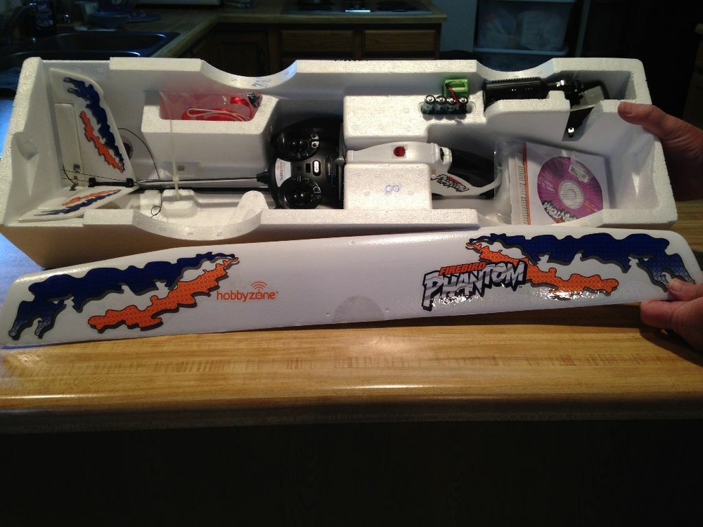 Hobbyzone Firebird Phantom RC Pusher Glider Airplane - RTF Version With ACT