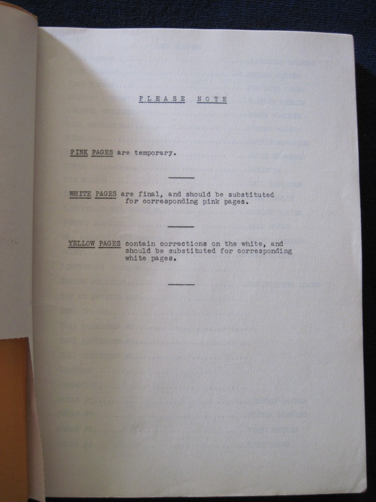 ORIGINAL UNFINISHED WORKING SCRIPT 'SINCE YOU WENT AWAY' by JEFFREY DANIEL