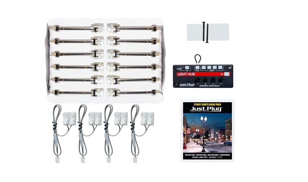 Woodland Scenics ~ HO Scale ~ Double Lamp Post Value Pack ~ 5901