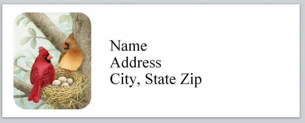 Personalized Address Labels Cardinal Birds (bx 828)