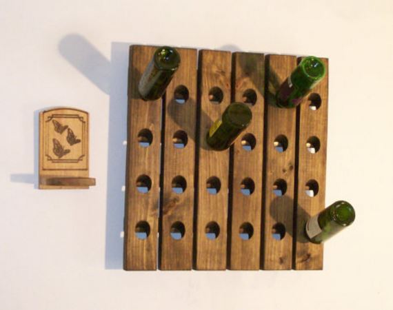 Wood Wine Riddling Rack 24 Bottle