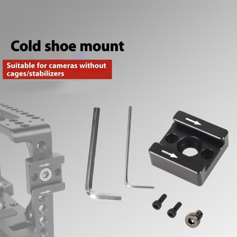 Cold Shoe Holder Mount Base for Easy Attachment Studio Lighting Hand Tool