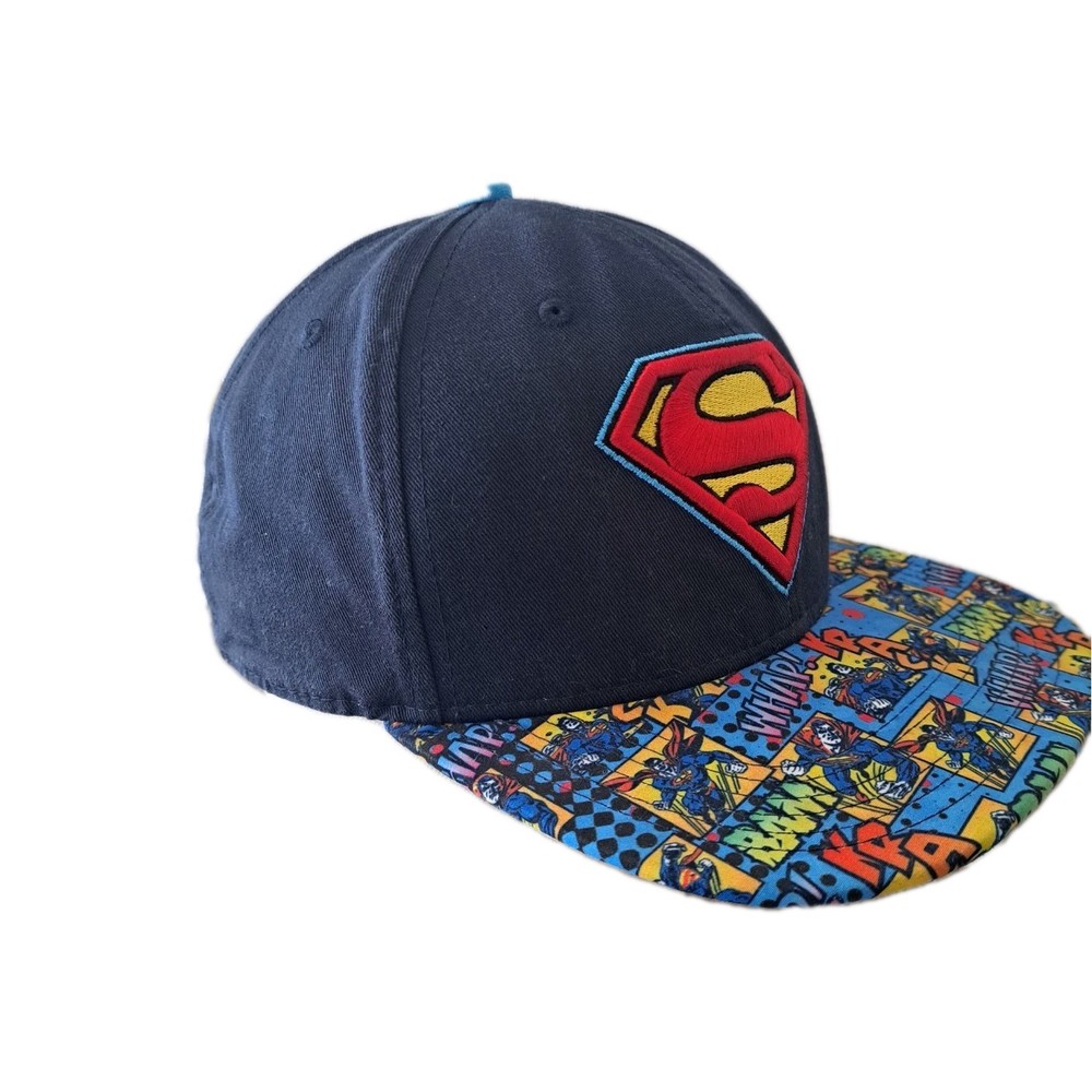 Superman Snapback Hat DC Comics Blue Multicolor Adjustable Cap Comic Book Hero