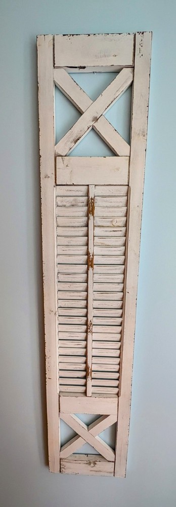 Decorative Off White Shutter, Distressed