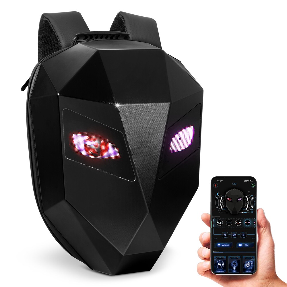 Motorcycle LED Knight Backpack Laptop Bag DIY programming Backpack 3D Waterproof