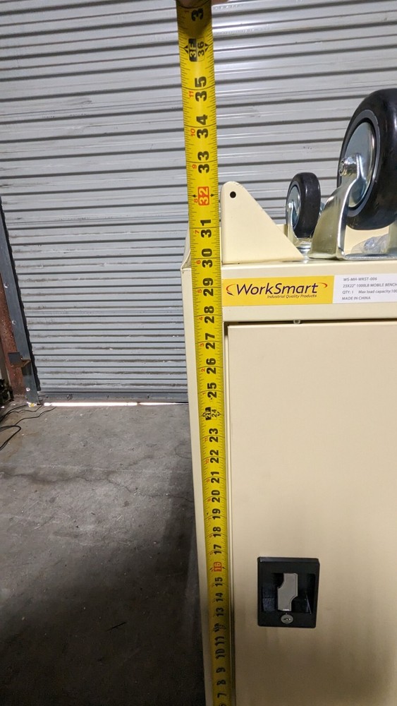 Mobile Bench Work Center 22″ OAD 1 Shelf Steel Body Damaged