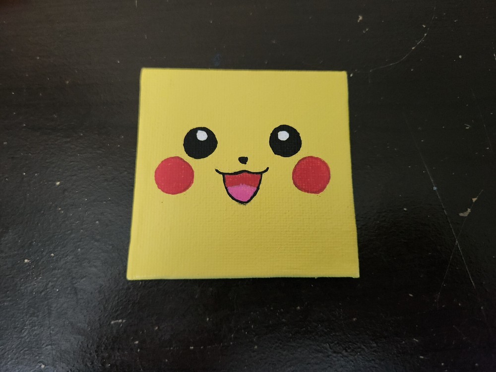 Handpainted Canvas Panel Magnet Pikachu (*FAST SHIPPING!*)