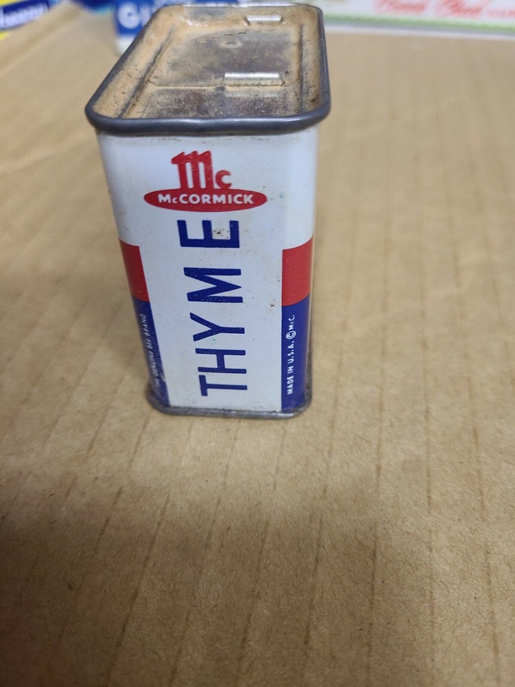 Vintage McCormick Powdered Thyme Tin 1 oz. Empty