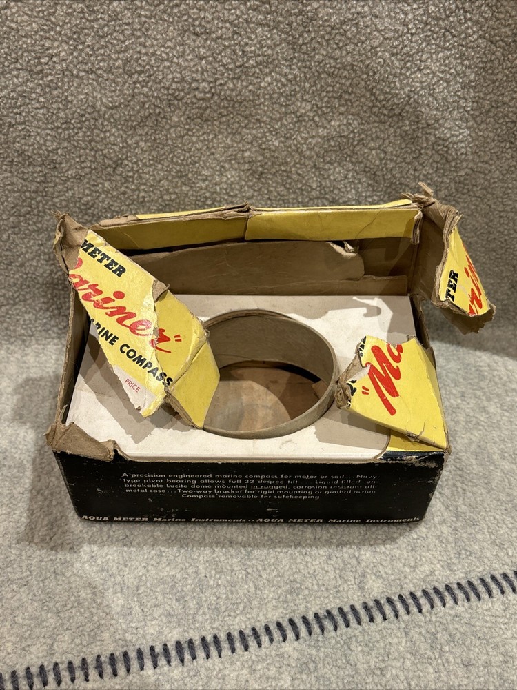 Vintage Aqua Meter "Mariner" Marine Compass w/Box