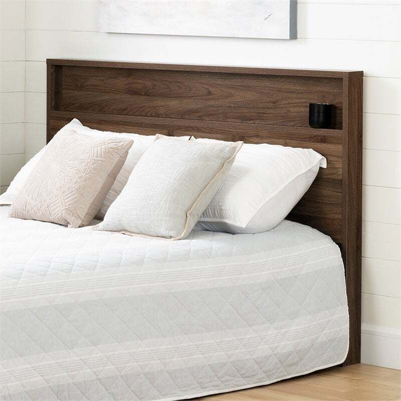 South Shore Tao Full Queen Panel Headboard in Natural Walnut